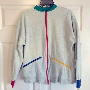 Vintage 80s Zip-Up Sweatshirt, Men’s Size Small